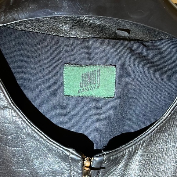 Men’s vintage leather jacket with white stripes. - Picture 7 of 16